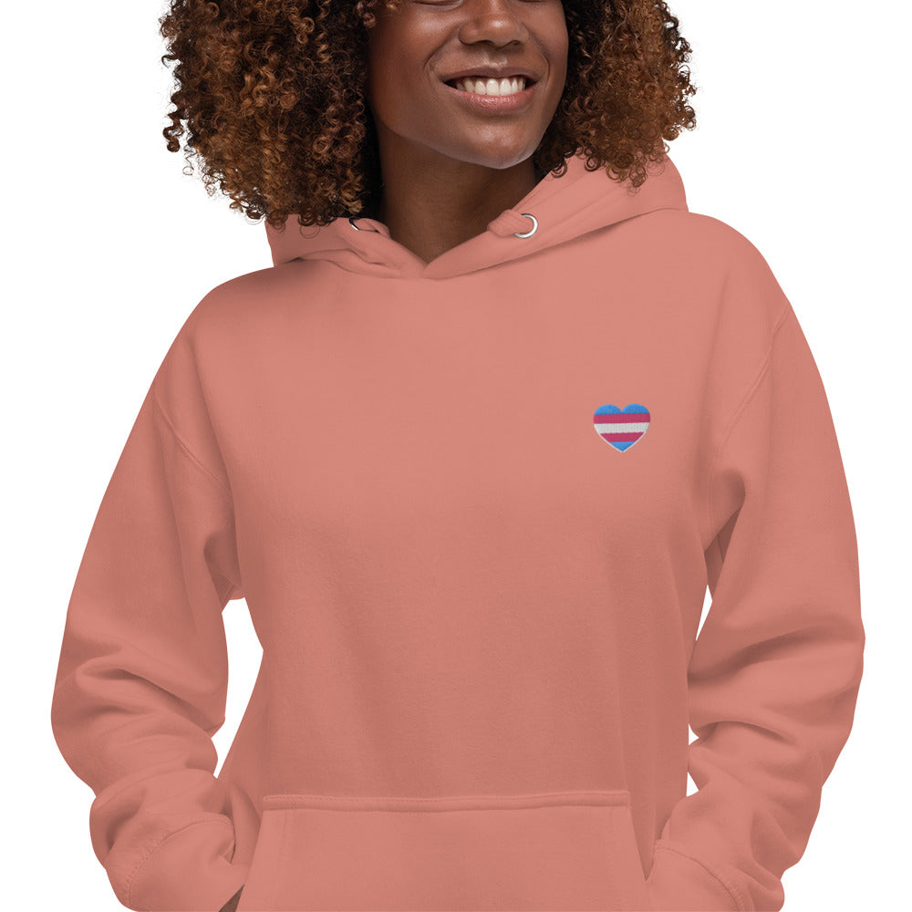 hoodie com bandeira trans nas costas