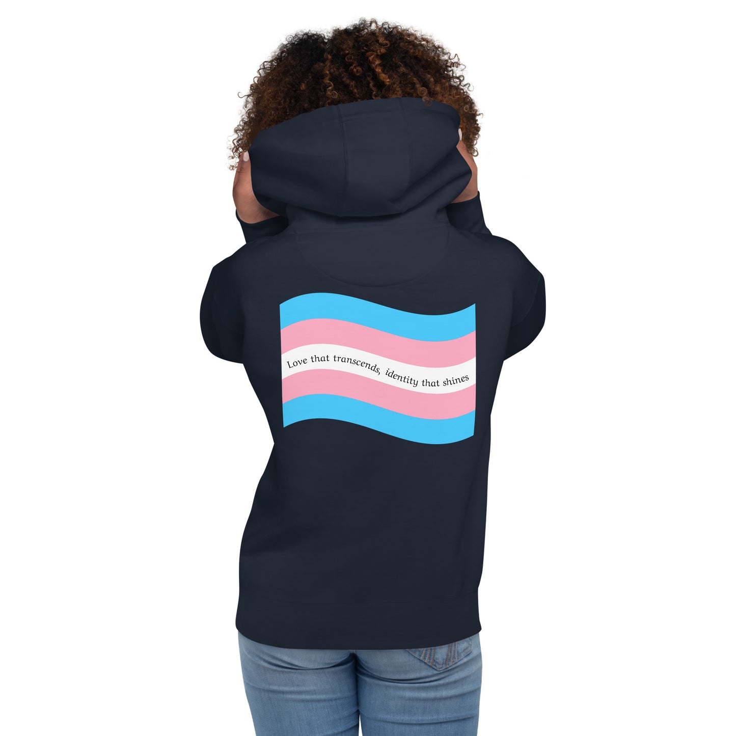 hoodie com bandeira trans nas costas