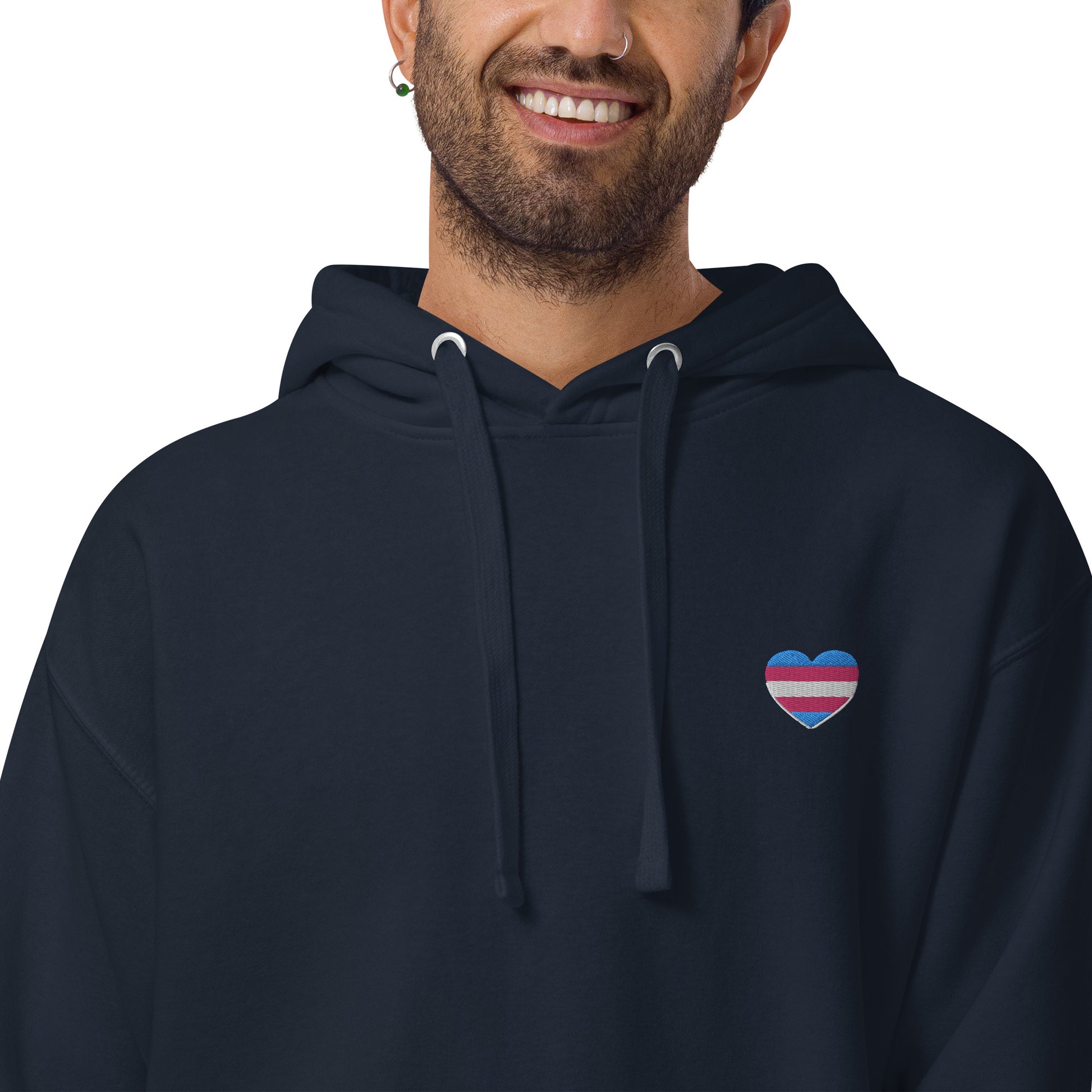 hoodie trans com imagem que demonstra 2 géneros 