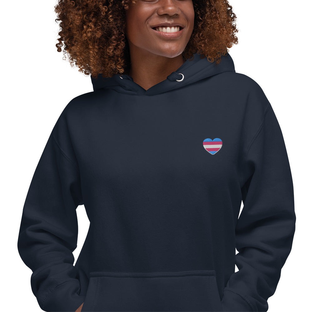 hoodie com bandeira trans nas costas