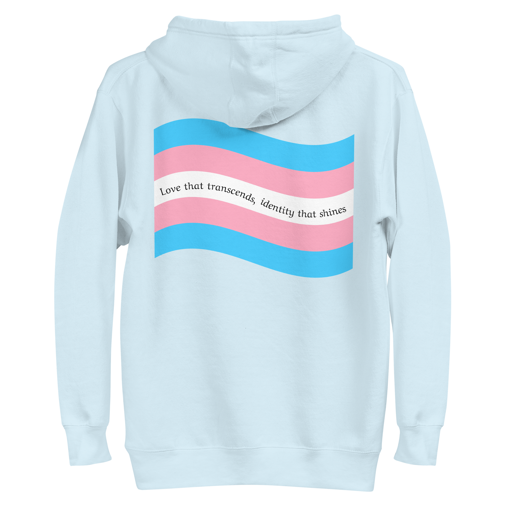 hoodie com bandeira trans nas costas