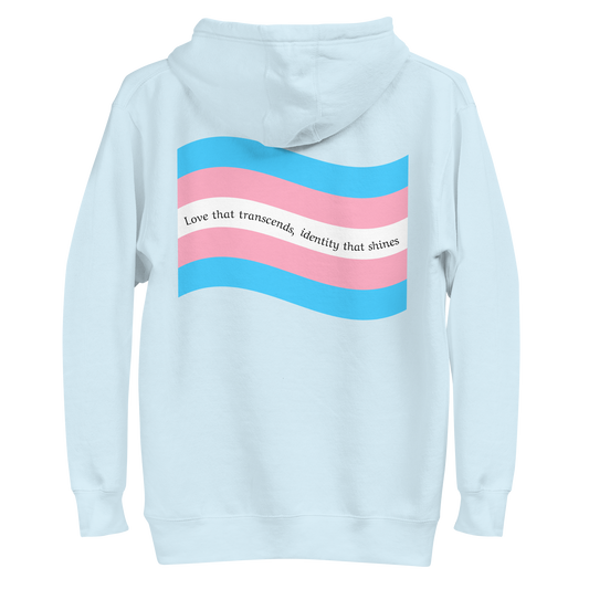 hoodie com bandeira trans nas costas