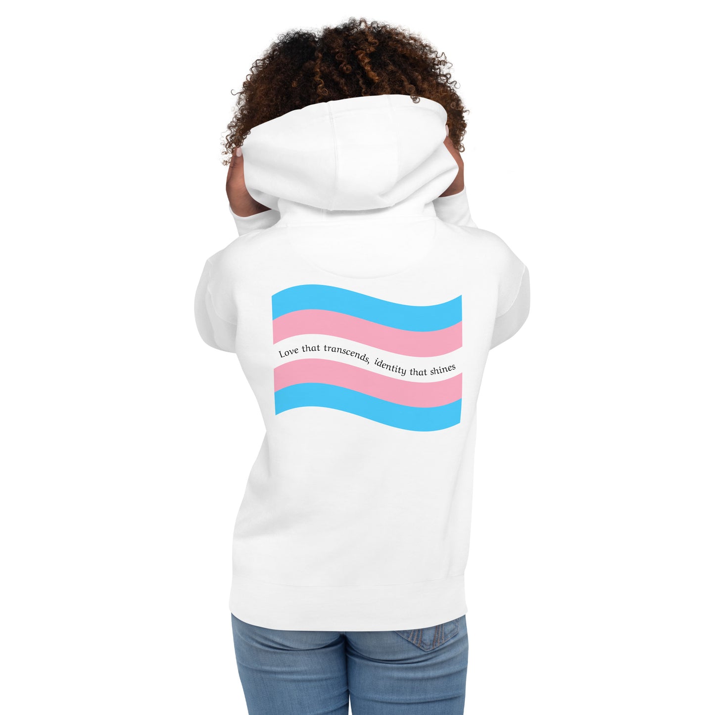 hoodie com bandeira trans nas costas